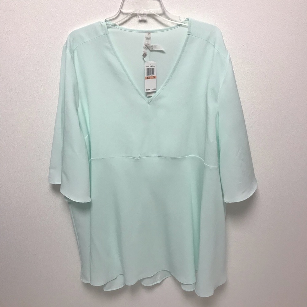 NEW Melissa McCarthy Seven7 Mint Blouse 3x